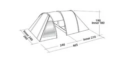 Easy Camp Galaxy 400 Rustic Green Tunneltent - 4 Personen -Buitenuitrusting 120391 galaxy 400 rustic green drawing perspective2