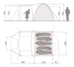 Vaude Campo Casa XT Koepeltent - 3/4 Persoons -Buitenuitrusting 14229 g