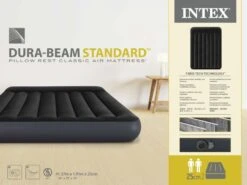 Intex Classic Luchtbed - Tweepersoons - Ingebouwde Elektrische Pomp -Buitenuitrusting 1423 1900 64148nd pkg 2023 300