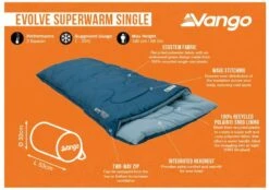 Vango Evolve Superwarm Slaapzak - Blauw -Buitenuitrusting 1900 1783 evolve superwarm single 1