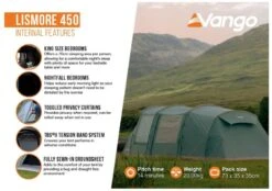 Vango Lismore 450 Tunneltent - 4 Persoons - Groen -Buitenuitrusting 1900 1783 lismore 450 package 4