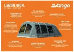 Vango Lismore 600XL Tunneltent - 5 Persoons - Groen -Buitenuitrusting 1900 1783 lismore 600xl package 2