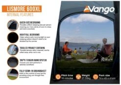 Vango Lismore 600XL Tunneltent - 5 Persoons - Groen -Buitenuitrusting 1900 1783 lismore 600xl package 3