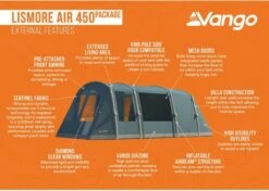 Vango Lismore Air 450 Opblaasbare Tunneltent - 4 Persoons - Groen -Buitenuitrusting 1900 1783 lismore air 450 package 3
