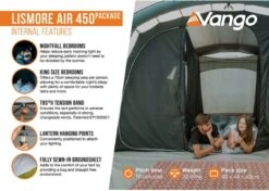Vango Lismore Air 450 Opblaasbare Tunneltent - 4 Persoons - Groen -Buitenuitrusting 1900 1783 lismore air 450 package 4