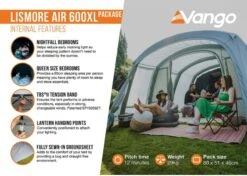 Vango Lismore Air 600XL Opblaasbare Tunneltent - 5 Persoons - Groen -Buitenuitrusting 1900 1783 lismore air 600xl package 4