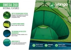 Vango Omega 350 Tunneltent - 3 Persoons - Groen -Buitenuitrusting 1900 1783 omega 350 6