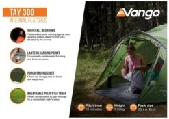 Vango Tay 300 Koepeltent - 3 Persoons - Groen -Buitenuitrusting 1900 1783 tay 300 4