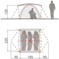 Vaude Campo Grande Koepeltent - 3-4 Persoons - Groen 9 Vaude Campo Grande Koepeltent - 3-4 Persoons - Groen -Buitenuitrusting 1900 1883 14225 g 5
