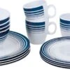 Bo-Camp Melamine Serviesset - 16-delig - Wit/Blauw -Buitenuitrusting 6181079 resultaat