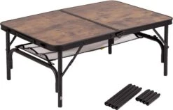 Bo-Camp Industrial Decatur 90 X 60 Campingtafel - Zwart/houtlook -Buitenuitrusting 900 1186 1404200 03