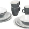 Bo-Camp Melamine Serviesset - 16-delig - Grijs 2 Bo-Camp Melamine Serviesset - 16-delig - Grijs -Buitenuitrusting 900 1358 6181274