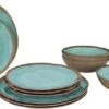 Bo-Camp Halo Melamine Serviesset - 12-delig - Aqua -Buitenuitrusting 900 1461 6181392