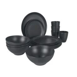 Bo-Camp Orville Melamine Serviesset - 16-delig - Antraciet