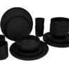 Bo-Camp Patom Melamine Serviesset - 16-delig - Zwart 2 Bo-Camp Patom Melamine Serviesset - 16-delig - Zwart -Buitenuitrusting bo camp patom zwart