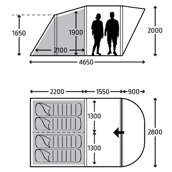Kampa Brean 4 Air Opblaasbare Tunneltent - 4 Persoons 10 Kampa Brean 4 Air Opblaasbare Tunneltent - 4 Persoons - Afbeelding 8