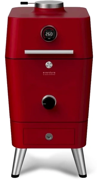 Everdure 4K Houtskool Barbecue Met Beschermhoes - Rood 3 Everdure 4K Houtskool Barbecue Met Beschermhoes - Rood