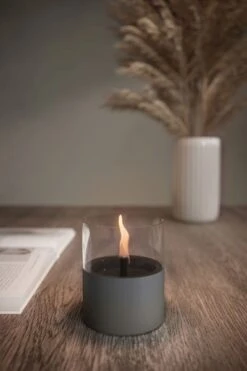 Tenderflame Lilly 10 Tafelhaard - Donkergrijs -Buitenuitrusting lilly 10 dark grey glass solid op maat 2