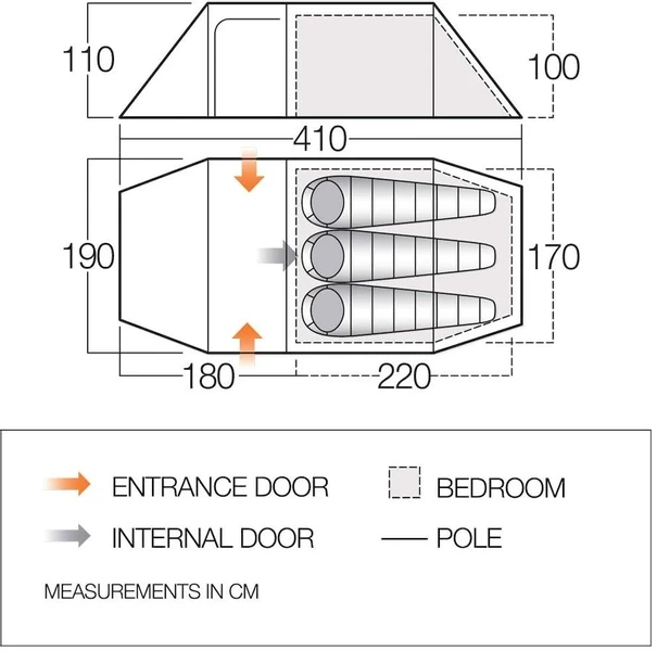 Vango Scafell 300+ Tunneltent - 3 Persoons 8 Vango Scafell 300+ Tunneltent - 3 Persoons - Afbeelding 6